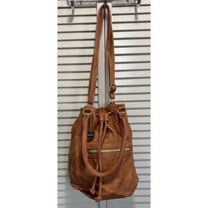 LuLu‎ Bucket Bag Orange Logo Double Handle Adj Strap Pockets